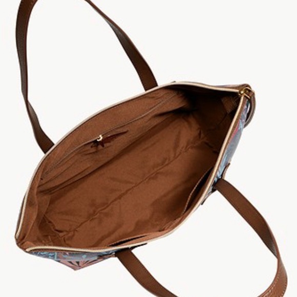 fossil felicity tote brown croco